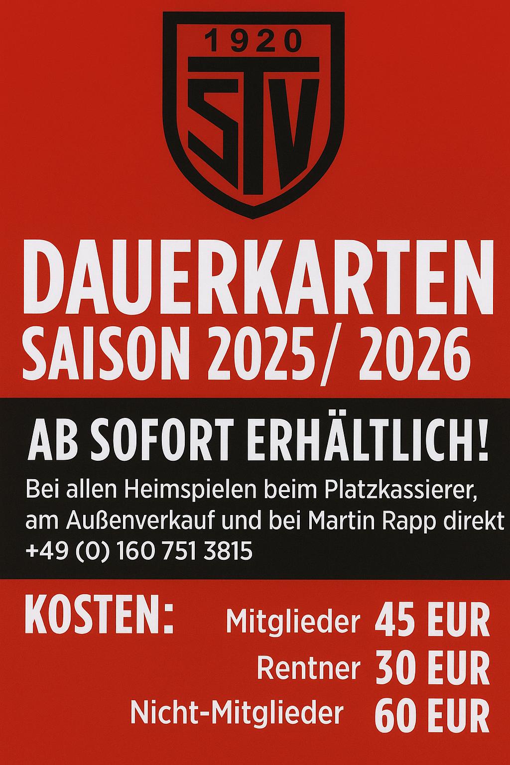 Dauerkarten für die Saison 2025/2026